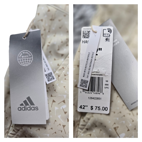 NWT Adidas Men Sz 42 Ultimate 365 Clear Brown Print Golf Flag Shorts HA9126 - Picture 12 of 16